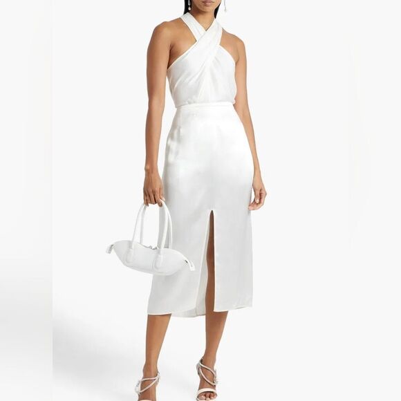 A.L.C. Arvid Twist-Front Crepe Top In Off-white NWOT - Picture 3 of 8